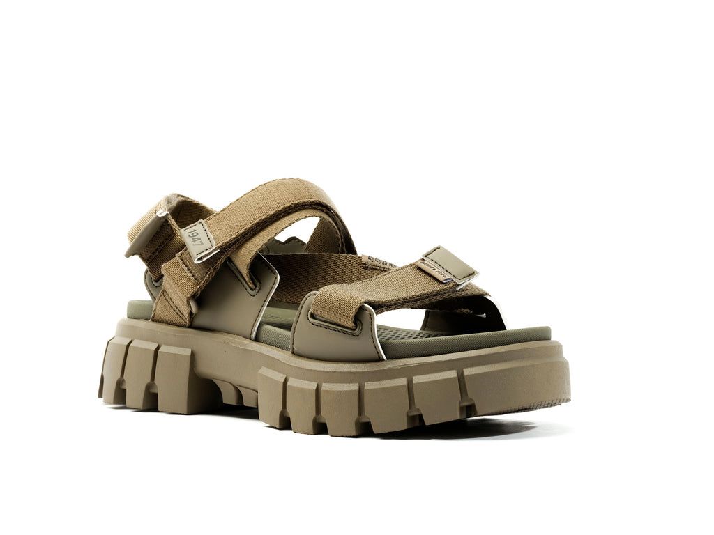 Women Palladium Revolt Sandal Mono Sandals Green | IYSQ-01259